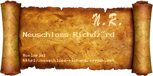 Neuschloss Richárd névjegykártya